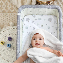 NacoMoco pattern dinosaur-leaf sheets add playful nursery decor
