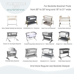 NacoMoco solid charcoal bassinet sheet offers durable, easy-care fabric for everyday use.