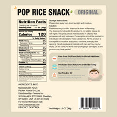 NAEIAE Pop Organic Snack rice puffs in baby's hands—easy-to-grab teething snack.