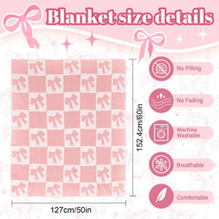 Nahjiiem pink bow checkered pattern—reversible design offers two looks.