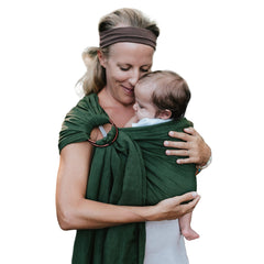 Nalakai Luxury Ring Sling demonstrates close-chest bonding during everyday adventures