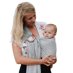 Nalakai ring sling baby close embrace — secure bonding during hands-free holding.