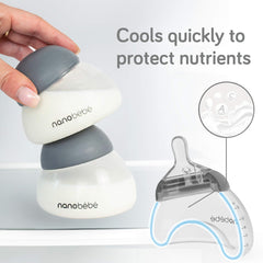 Nanobébé breast pump adapter enabling direct pumping into bottle.