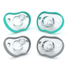 Nanobébé pacifier 0-3 month orthodontic teal grey for gentle soothing.