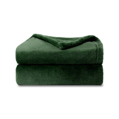 NANPIPER baby blanket in olive green plush fleece for year-round comfort.