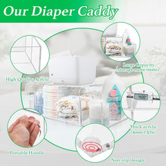 NANYEZH anti-slip feet stabilize the diaper caddy during changes.