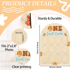Naozinebi One Sweet Cookie photo board serves as a festive birthday centerpiece