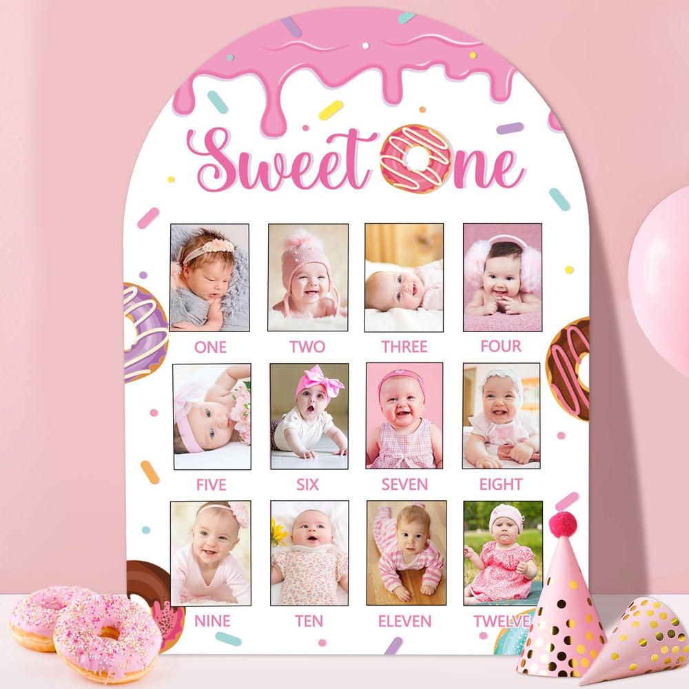 Naozinebi Sweet One photo board, donut design, ideal milestone display in nursery decor