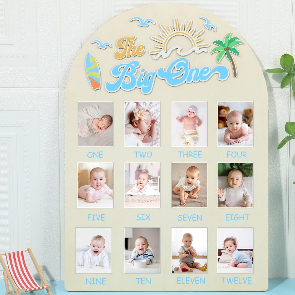 Naozinebi The Big One Photo Board ready for monthly milestone memories.