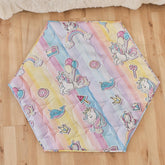NapCure Hexagon Baby Play Mat with unicorn pattern supports tummy time and safe play