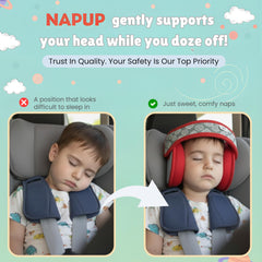 NAPUP in-car headrest attachment demonstrates quick, secure installation for safe naps