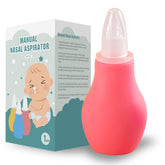 Nasal aspirator baby pink front view shows compact, reusable design for quick relief.
