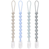 NASHRIO pacifier clip closeup beads, showing food-grade silicone texture for safe teething use