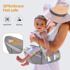 NASSBON baby-hip-seat-front-facing captures interactive moments while keeping baby securely seated
