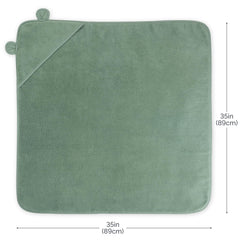 Natemia hooded baby towel fabric close-up shows plush absorbent texture.