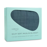 Natemia Muslin Blanket soft closeup shows breathable bamboo-cotton fabric.