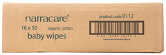 Natracare Organic Cotton Baby Wipes with apricot and almond oils nourish.