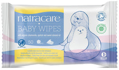Natracare Organic Cotton Baby Wipes packaging shows sustainable design.