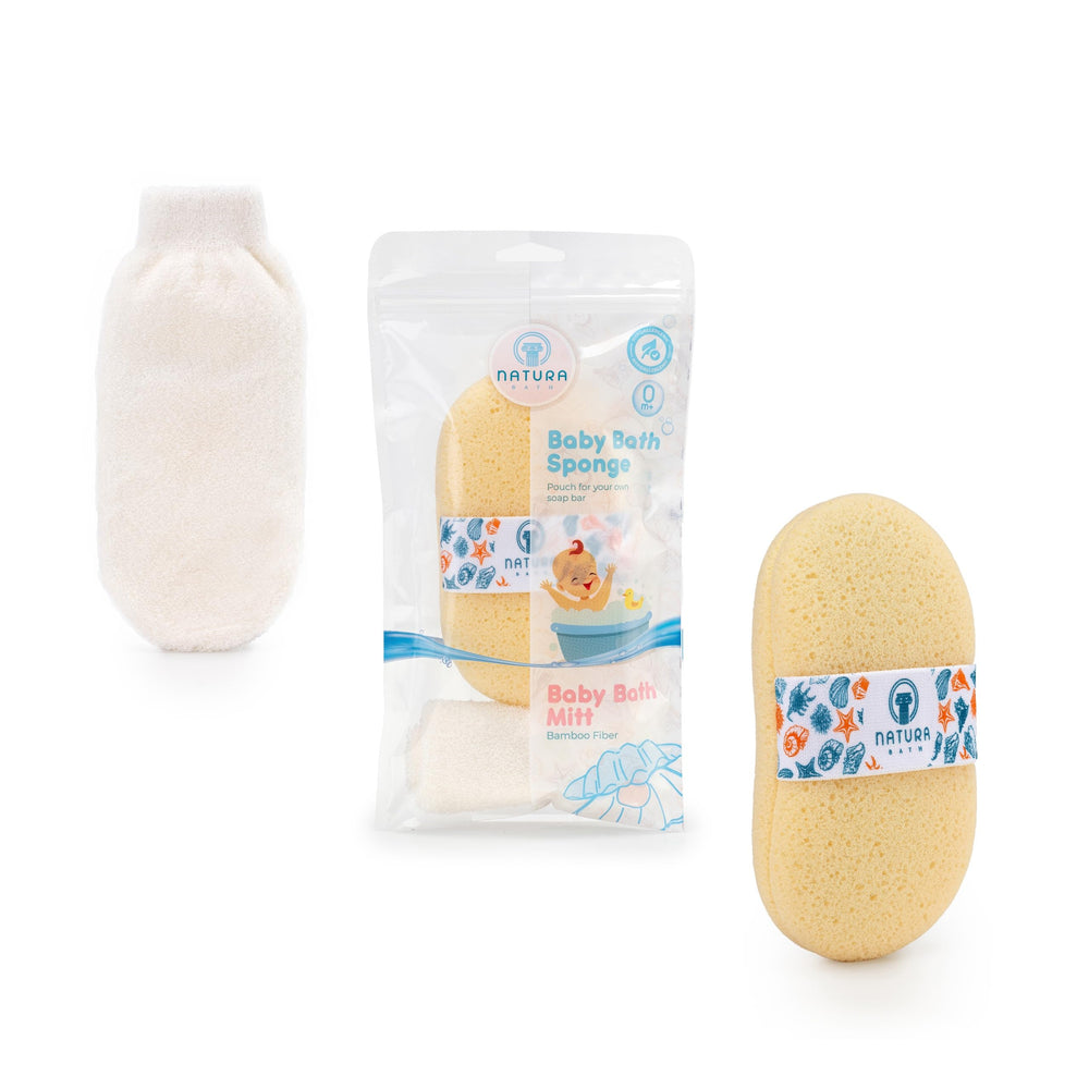 Natura Bath hypoallergenic baby sponge set offers ultra-soft cleansing for delicate newborn skin