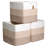 NaturalCozy 13x15x13 Kallax bin 3-pack on shelf for neat toy storage.