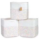 NaturalCozy 13-inch cube storage bin folding demonstration for easy reshaping and organization