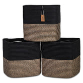 NaturalCozy 13-inch cube storage bin shows folding method for neat shelves and shape retention.