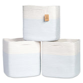 NaturalCozy 13-inch cube storage bin folding edges, ideal for quick shelf organization