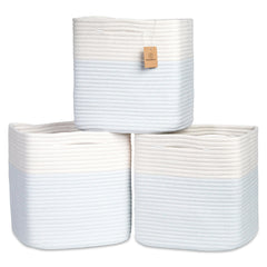 NaturalCozy 13-inch cube storage bin folding edges, ideal for quick shelf organization