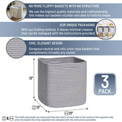 NaturalCozy 11x11x11 basket shows 28% more storage for toys and blankets