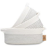 NaturalCozy 3-piece oval basket set large for diaper storage and toy organization.