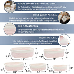 NaturalCozy rectangle basket middle offers versatile storage for toys or towels in any room.