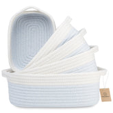 NaturalCozy five-piece basket set in packaging ready for use