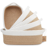 NaturalCozy 5-piece rectangle basket set packaging image showing secure shipping and gift-ready presentation.
