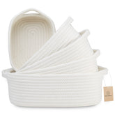NaturalCozy 5-piece rectangle basket set top view for clutter control