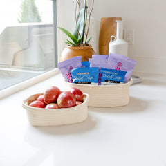 NaturalCozy small basket compact organizer for cosmetics desk essentials