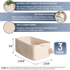 NaturalCozy basket close-up rope weave highlighting sturdy construction for durability