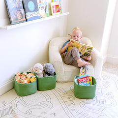 NaturalCozy basket with reinforced hidden handles for easy lifting
