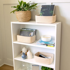 NaturalCozy hidden-handles reinforced design enables easy lifting for busy family storage.