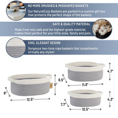 NaturalCozy oval basket medium toy storage β easy access for playful rooms.