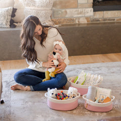 NaturalCozy small cosmetics basket keeps daily essentials organized and accessible.
