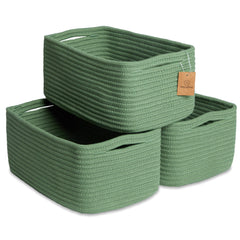 NaturalCozy rectangle basket folding method helps reshaping for tidy shelves.