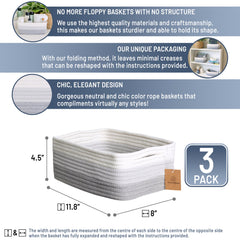 NaturalCozy rectangle basket hidden handles demonstrate discreet storage design.