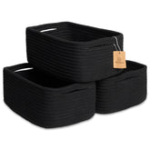 NaturalCozy rectangle storage baskets on a shelf showing organized, space-saving setup