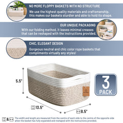 NaturalCozy storage basket folding method close-up highlights shaping with included instructions