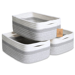 NaturalCozy storage basket demonstrates rectangular folding for a firm, tidy shelf setup.