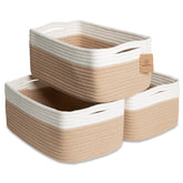 NaturalCozy storage baskets folding-method demonstrate a firm, organized shelf-ready structure.