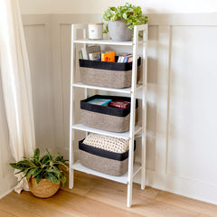 NaturalCozy baskets feature reinforced hidden handles for easy lifting and a clean look.