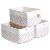 NaturalCozy storage baskets rectangle-bin folded-structure for tidy shelves