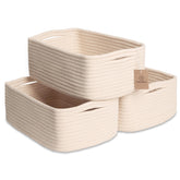 NaturalCozy storage baskets on shelves for tidy toys and quick decluttering.