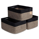 NaturalCozy storage baskets with structural frame show a firm, crease-free shape for neat presentation.